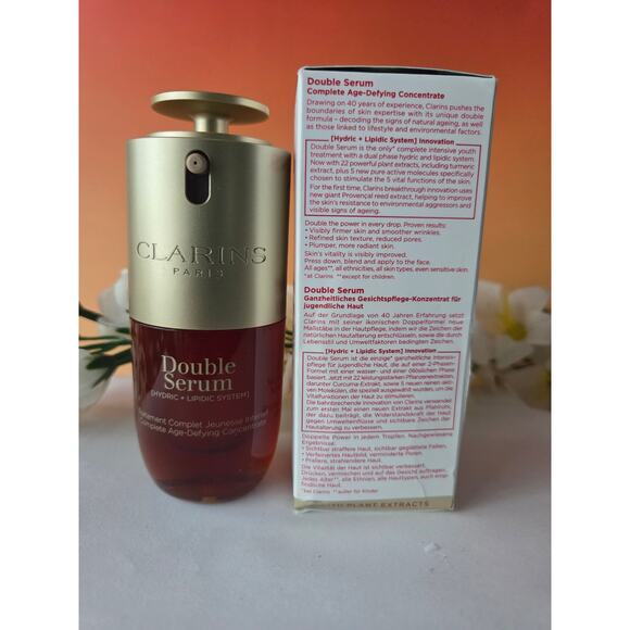 Clarins Double Serum Hydric+Lipid System Complete age Defying Concentra 30ml/1fl - Picture 5 of 5